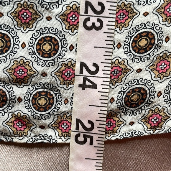 Vintage Harold’s 100% Silk Dotted Paisley Halter Tank Top Cream Tan Red Sz S - Picture 11 of 13